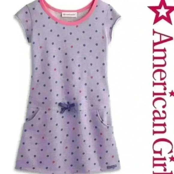 American Girl Other - American Girl | Sparkle Purple Polka dot "Recess Ready" Tunic Dress | Size 10